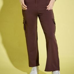BUY NEW TREND Women Relaxed High-Rise Cargos Trousers-image-99