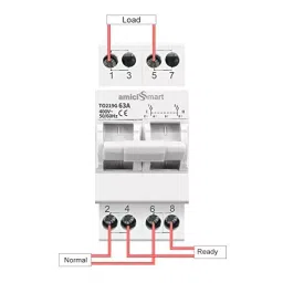 amiciSmart Manual Transfer Switch 63 Amp Single Phase Dual Power Control, 1x2P-MTS image 3