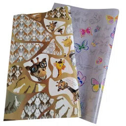 eVincE - thoughtful PRESENTations GIRA01BFLY05_5X2  2 Designs with Fun Facts For Birthday Diwali Xmas Wedding Engagement & All Occasion Assorted Tags along 70x50 cm Gift Wrapping Paper (Pack of 10 Piece)-image-58