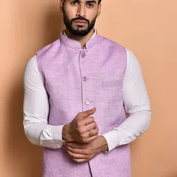 PRINTCULTR Textured Woven Nehru Jacket-picture-25