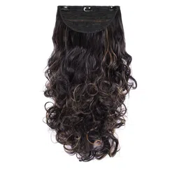 Milano Treasures Soft Curls Clip-in Dark  Brown  Golden Highlights Hair Extensions-70