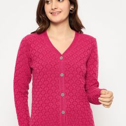Madame Women Self Design Cardigan-image-93