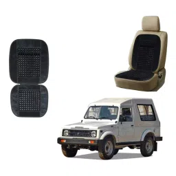 Auto Pearl Polyester, Cotton Front Vehicle Seating Pad Grey for Maruti Suzuki Gypsy-11