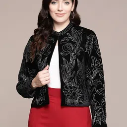 Label Ritu Kumar Embroidered Velvet Jacket-image-13