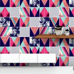 ArtzFolio Printed UV-Resistant Anti-Bacterial Abstract Squares & Triangles Peel & Stick Wallpaper-64