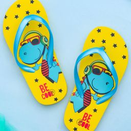 Yellow Bee Be Cool Dino Printed Slipper - Yellow-image-51