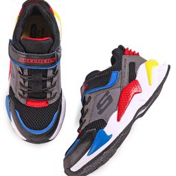 Skechers Casual Shoes With Velcro Closure & Colour Block Design - Black-image-4
