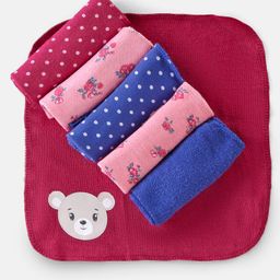 Babyhug Knit Terry Hand and Face Towels Pack of 6 - Multicolour-16