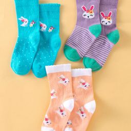 Bonjour Ankle Length Cotton Socks Pack of 3 (Color May Vary)-image-29