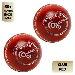 KARBD Cricket Leather Ball 4 Piece 50 Plus Overs Club  Pack of 2- Red-image-59