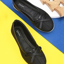 Stefens Bow Detailed Ballerinas - Black-image-22