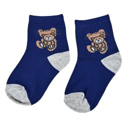 Kid-O-World Bear Designed Socks- Dark Blue-image-50