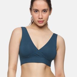 &Circus Modal Solid Maternity Bra With Nursing Access - Blue-image-29