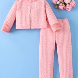 Mark & Mia Full Sleeves Solid Color Winter Wear Suit Set - Pink-picture-48