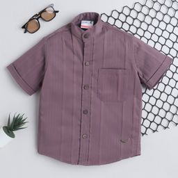 BAATCHEET Cotton Half Sleeves Striped Shirt - Plum-image-38