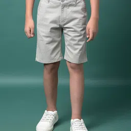 CRIMSOUNE CLUB Cotton Woven Solid Shorts - Grey-picture-13