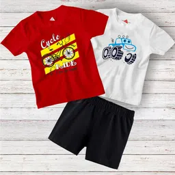 TRIANGLETEES Unisex Kids Printed T-shirt with Shorts-picture-30