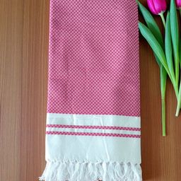 Kryptic Pink & White Checkered Printed 180 GSM Pure Cotton Bath Towel-picture-25