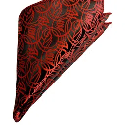 VOICI Red Printed Pocket Square-image-44