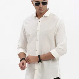 SHOWOFF Men Standard Spread Collar Horizontal Striped Cotton Slim Fit Casual Shirt-image-87