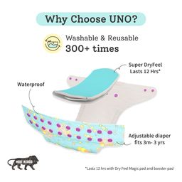 SuperBottoms Reusable and Washable Cloth Diapers for Babies Freesize UNO New Version - Multicolor image 4