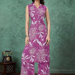 MOJILAA Women Floral Printed Regular Kurta with Palazzos-picture-54