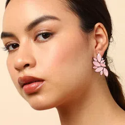 DressBerry Artificial Stones Studded Floral Shaped Studs-16