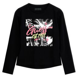 GUESS kids Girls Graphic Printed Round Neck Cotton T-shirt-image-93