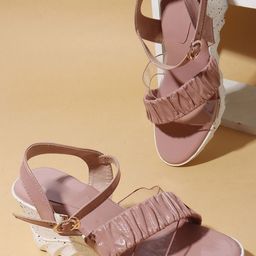 Kook N Keech Women Pink Solid Synthetic Open Toe Wedge Sandals-picture-19
