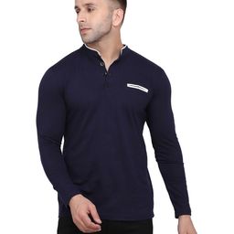 Blisstone Men Mandarin Collar Slim Fit T-shirt-image-47