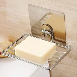 Stainless Steel Single Layer with Magic Stickers Soap Stand Holder Stainless Steel Wall Shelf-image-95