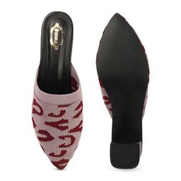Denill Printed Pointed Toe Block Heeled Pumps image 3