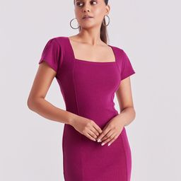 BerryBird Puff Sleeve Bodycon Mini Dress-picture-34