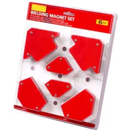 TileMaster Multi-Angle Magnetic Welding Clamp Set 45°, 90° & 135° 80 mm Throat Depth 8 cm Clamping Mild Steel Red, TM-50 (Set of 6)-15