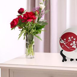 THE QUIRKY HOME White & Maroon Printed Ceramic Wall Plates-image-77
