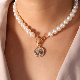 Shining Diva Fashion Gold-Toned  White Gold-Plated Necklace-28