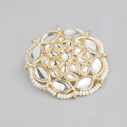 Peora Gold-Plated Kundan Circular Stud Earrings image 4