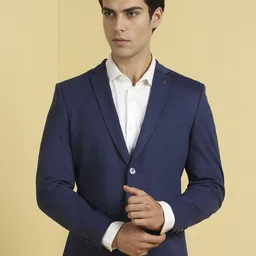 Allen Solly Self Design Slim-Fit Single-Breasted Formal Blazer-picture-40