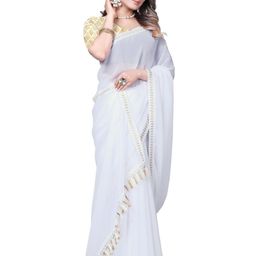 Supro Lifestyle Embroidered Poly Georgette Designer Saree-image-34