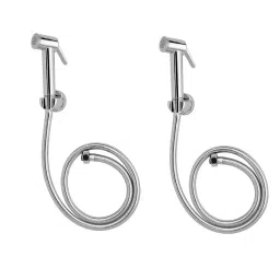 ALTURAS ABS Lyric Health Faucet 1 m Stainless Steel Chrome Finish Hose Pipe Wall Hook (Set of 2)-image-13