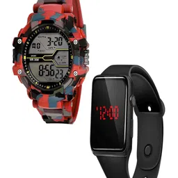 Hala Men Pack of 2 Solid Round Tang Regular Digital Watches image 3