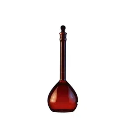 Eduscope Borosilicate Amber Volumetric Flask 100 ml, ‎VOLCUFLASKGL (Pack of 2 Pcs)-35