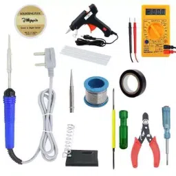Hillgrove 25 W Flat Tip Mobile Soldering Equipment Tool Kit, Digital Multimeter Combo, HGCM418M1-28