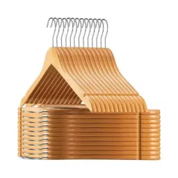 Ankit International Premium Wooden Hanger With Notches For Clothes Pack of 12 Hangers-picture-16