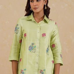 INCHING INDIA Embroidered Shirt & Trousers-image-2