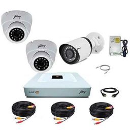 Godrej SeeThru Full HD CCTV Camera Kit without Hard Disk, Godrej 1MP 2 DOME1 BULLET-48