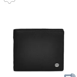 Eske Men Black Textured Two Fold Leather Wallet-image-95