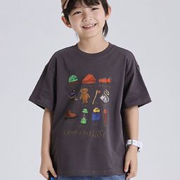 LULU & SKY Boys Graphic Printed Drop-Shoulder Sleeves Pure Cotton Boxy T-shirt-picture-4