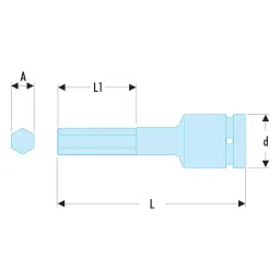 FACOM 12.7 mm (1/2 Inch) Square Drive Impact Socket Bit Hexagonal 6 mm, NSHM.6 image 2