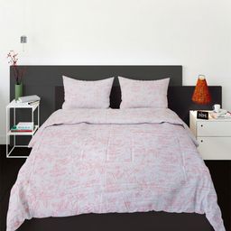 Threadwear White & Pink Printed Pure Cotton 400 TC King Bedsheet Set-2.75 m x 2.75 m-image-59